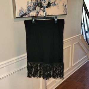 Fitted Pencil Skirt with Tassels